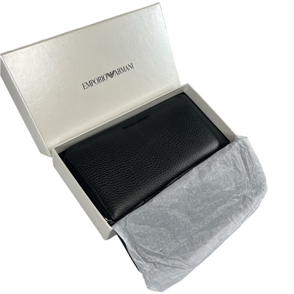 NWT Armani Zip-around Wallet Black - Picture 6 of 6